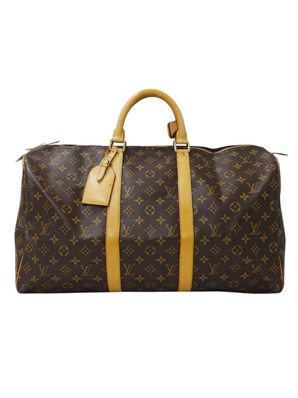 Louis Vuitton Monogram Boston Bag Keepall 50 Brown Large Travel